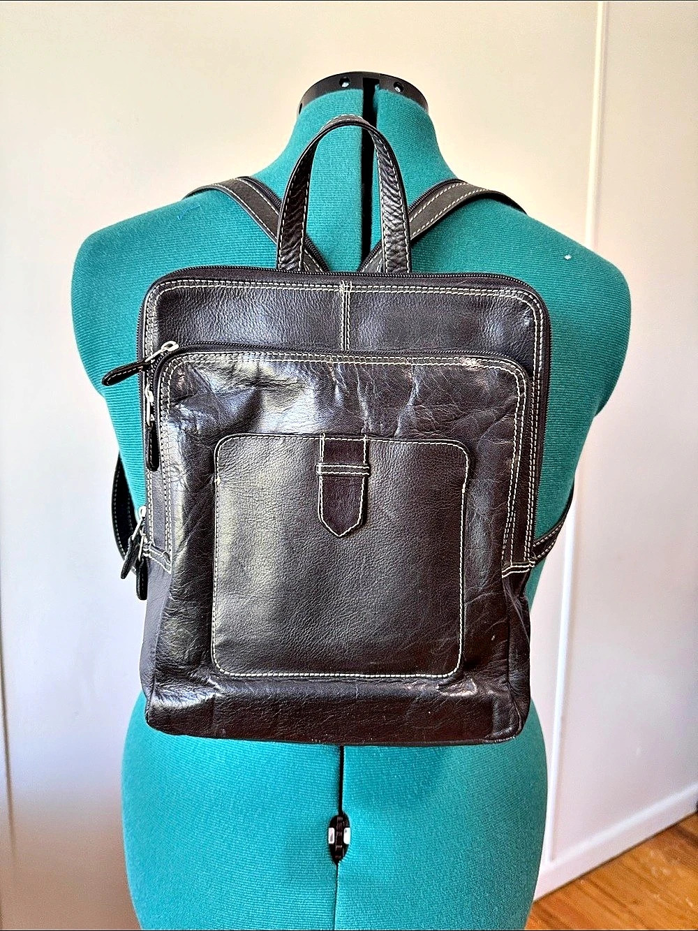 Vintage Chaos Leather Collection Backpack Purse